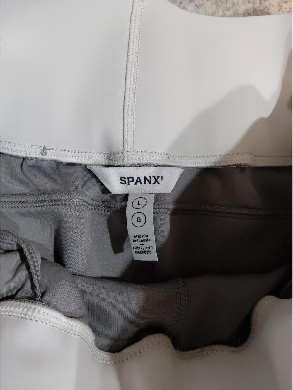 Spanx Wide Leg Sweat Pants Gray Size L EUC Draw String Side Pkts Flat Front - Picture 6 of 9